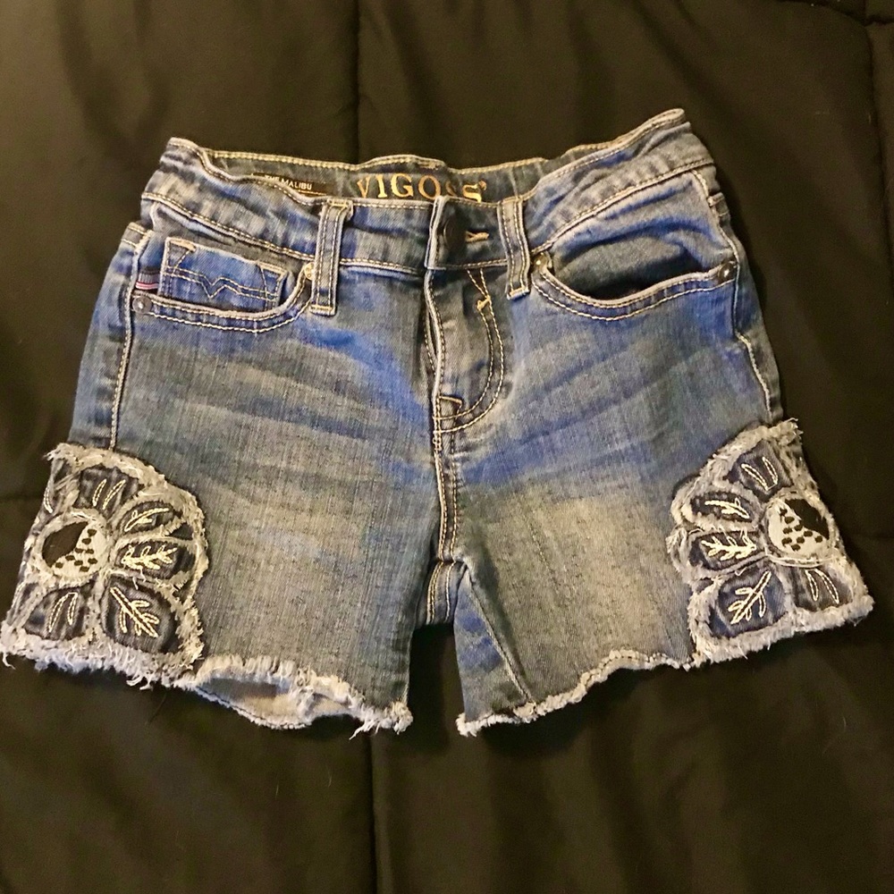 Girls Jean shorts with embellished sides